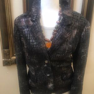 Lena Gabrielle flocked faux snake jacket